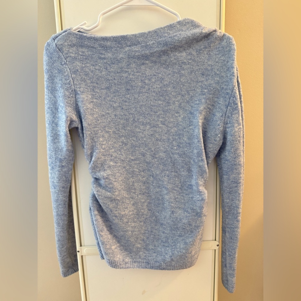 Abercrombie & Fitch asymmetrical neck sweater, light blue, XS